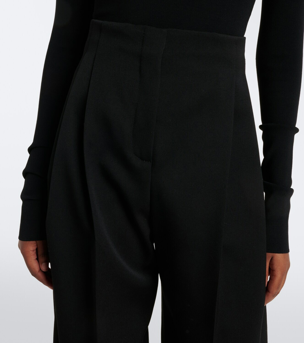 Mugler Pleated virgin wool wide-leg pants
