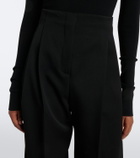 Mugler Pleated virgin wool wide-leg pants