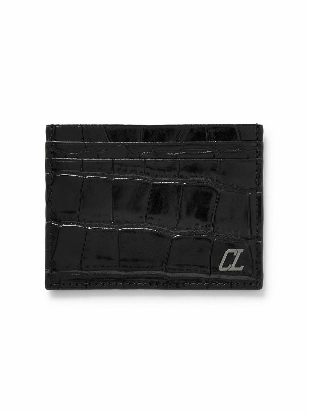 Photo: Christian Louboutin - Logo-Appliquéd Croc-Effect Glossed-Leather Cardholder