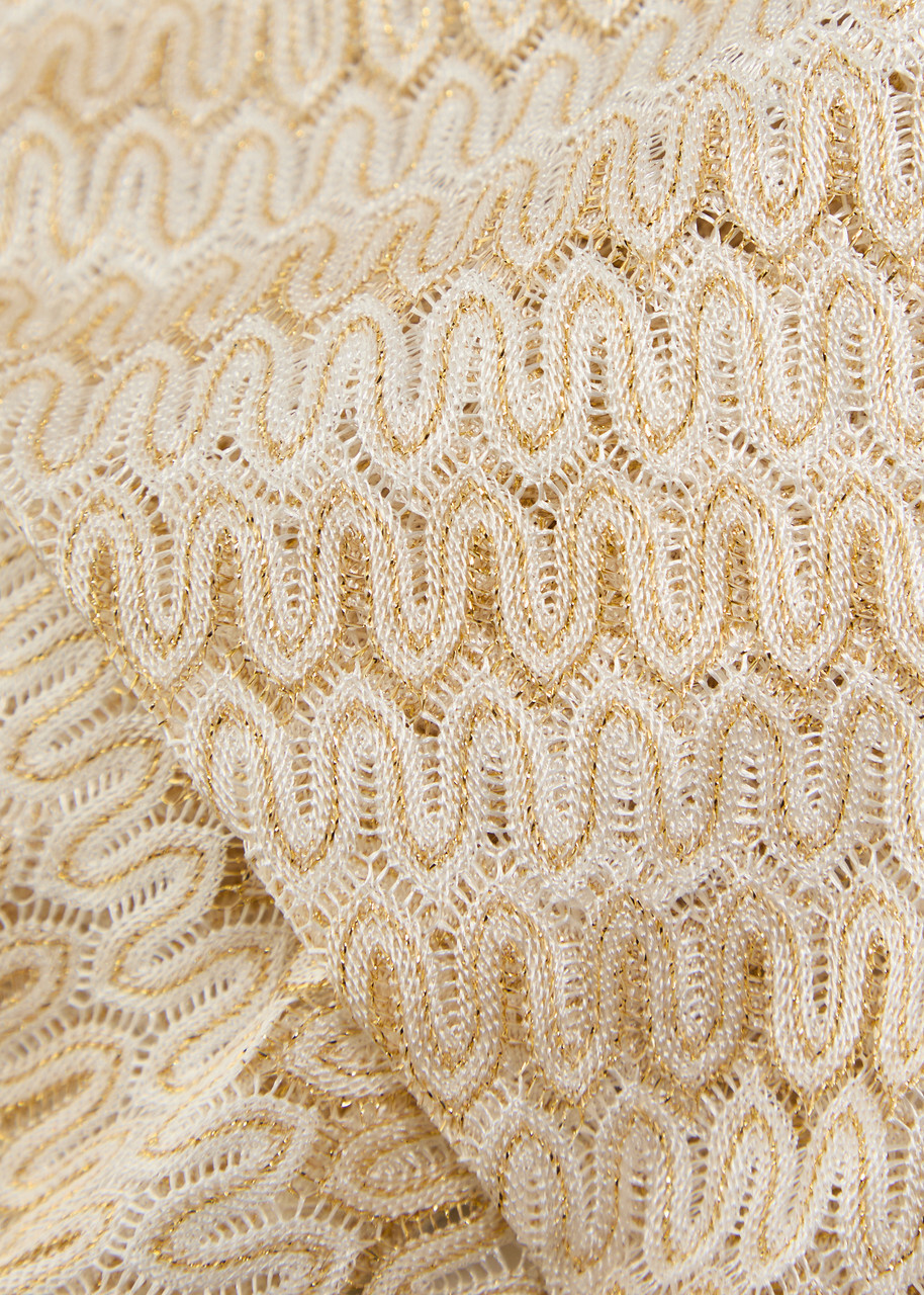 Melissa Odabash Mila Striped Metallic-knit Beach Dress Gold
