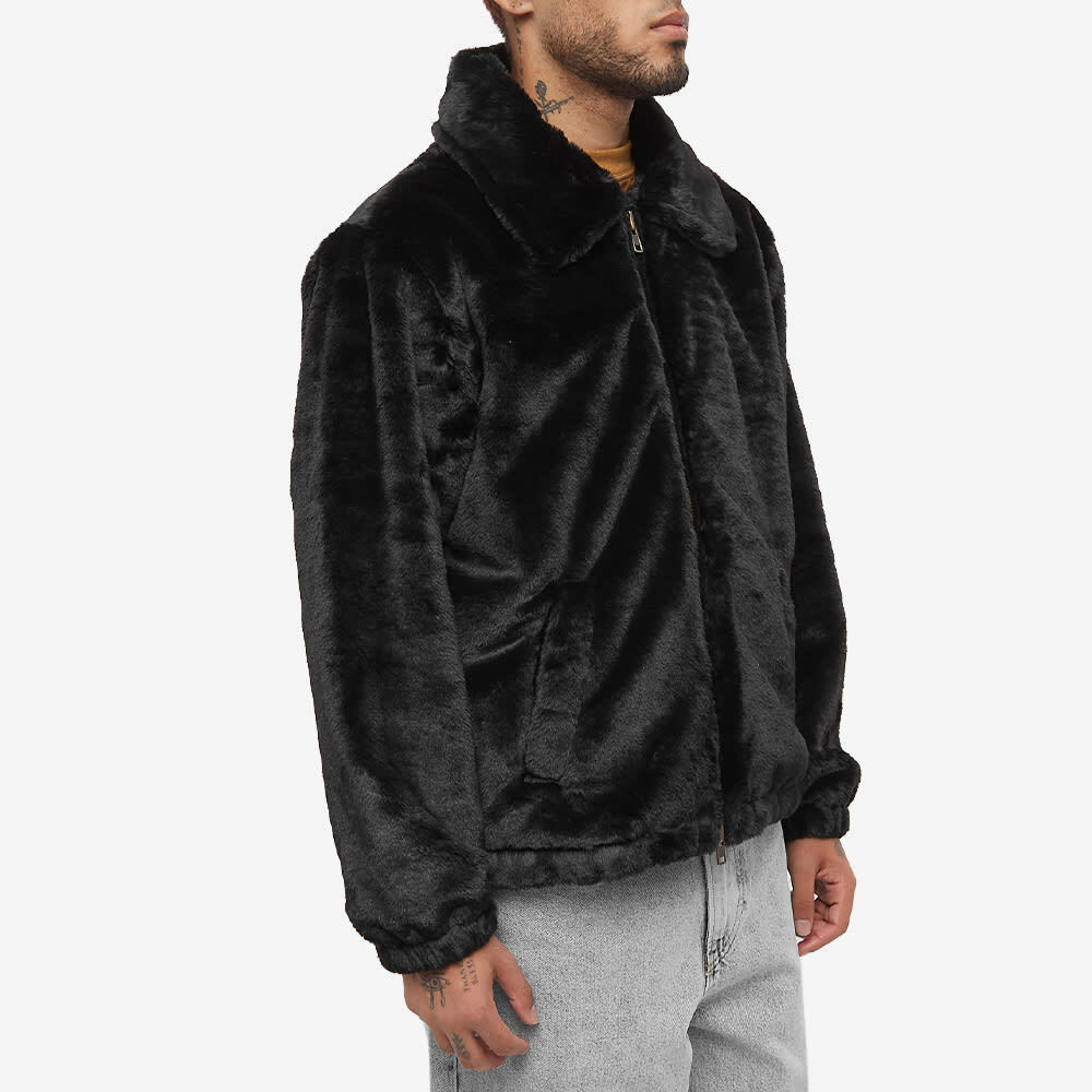 Patta Men s Faux Fur Coach Jacket in Black