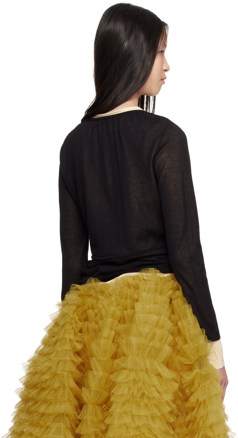 Molly Goddard Black & Beige Hannah Sweater
