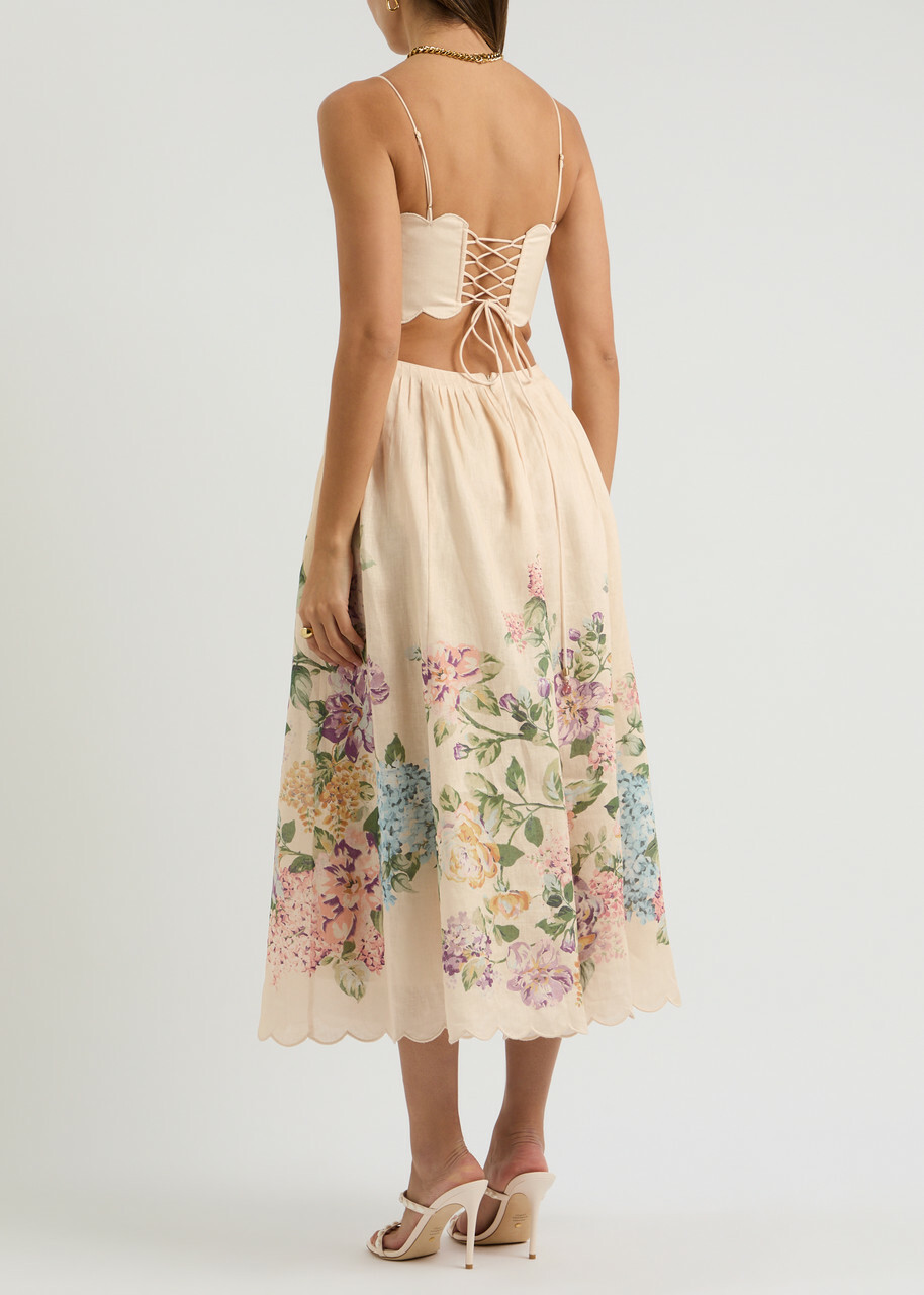 knee length dresses for ladies Marta Smocked Midi Dress | Multi Floral main image 0
