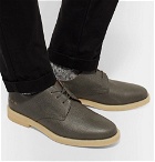 Common Projects - Cadet Pebble-Grain Leather Derby Shoes - Dark gray