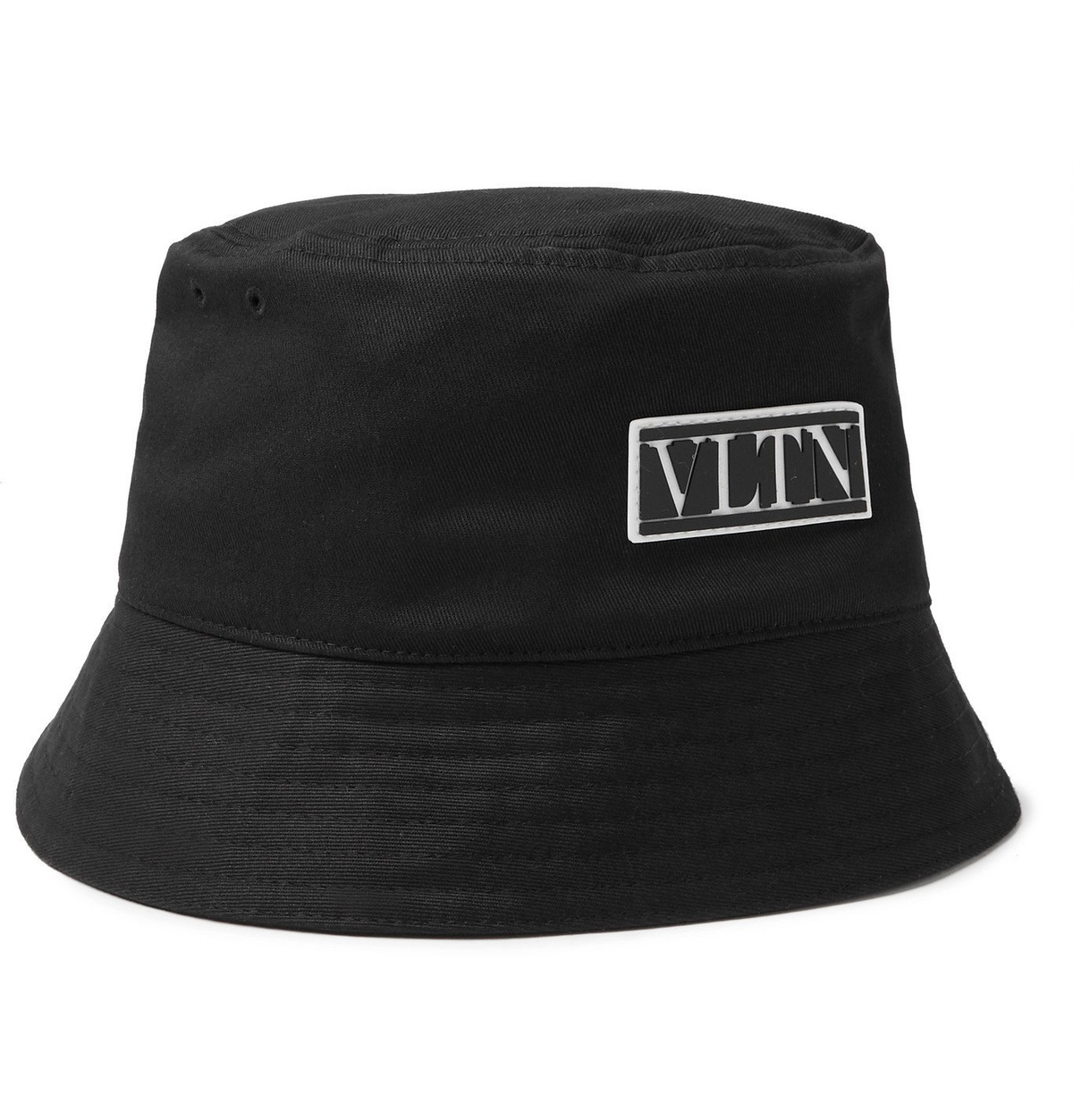 Valentino - Valentino Garavani Logo-Appliquéd Cotton-Canvas Bucket Hat -  Black