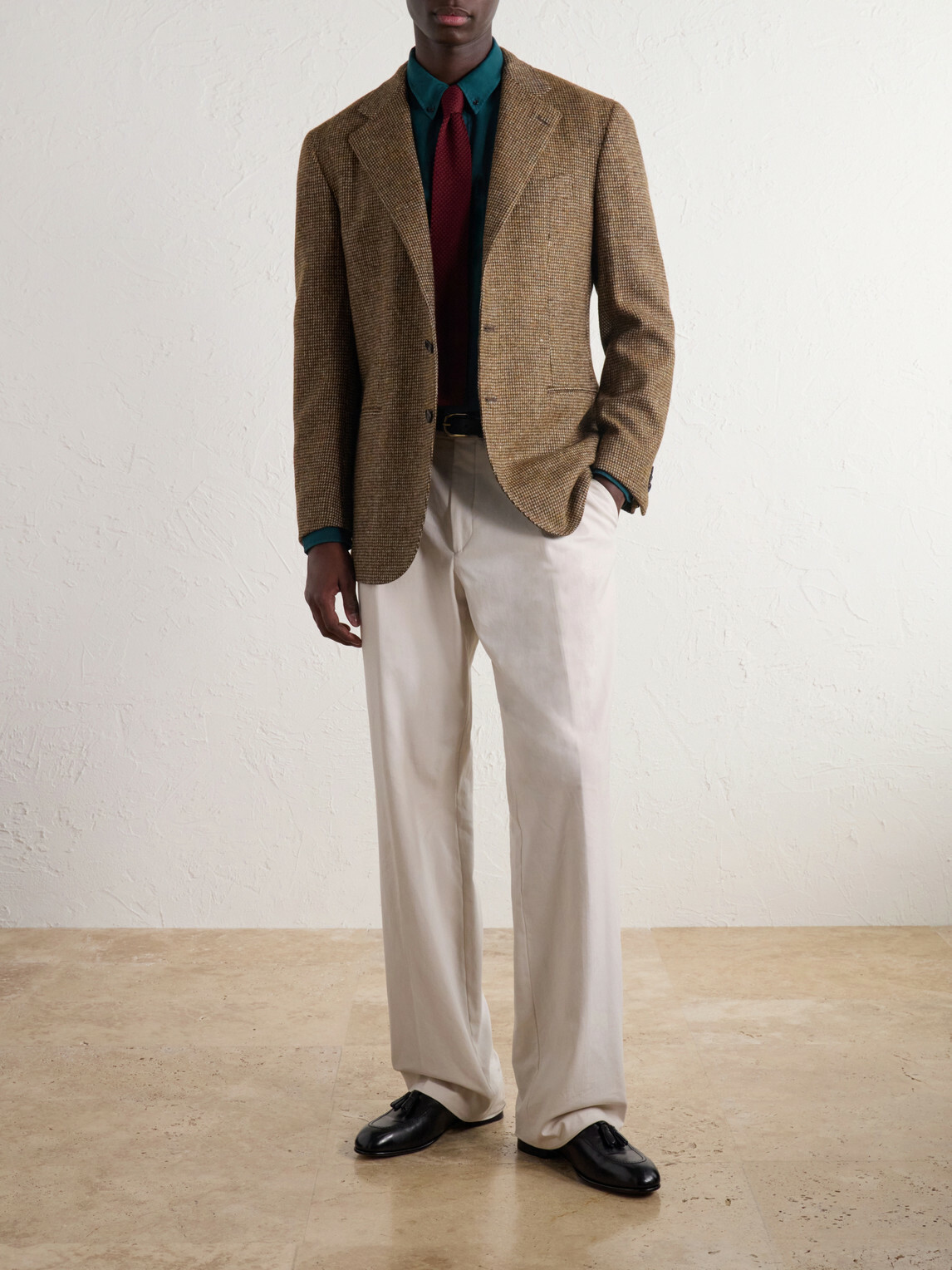 J. Mueser - Waverly Herringbone Virgin Wool-Tweed Blazer - Brown