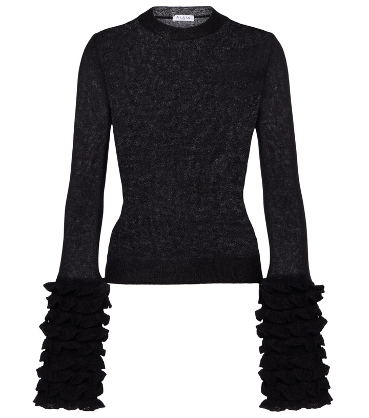 Photo: Alaïa Ruffled sheer mohair-blend top