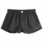 MM6 Maison Margiela Women's Leather Boxer Shorts in Black