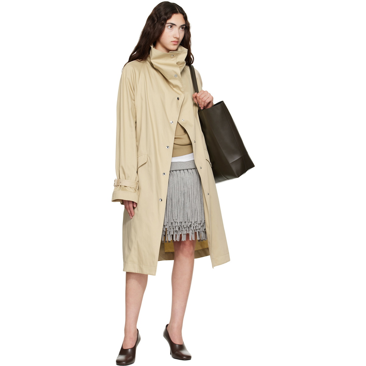 TOTEME Beige Oversized Cotton Trench Coat