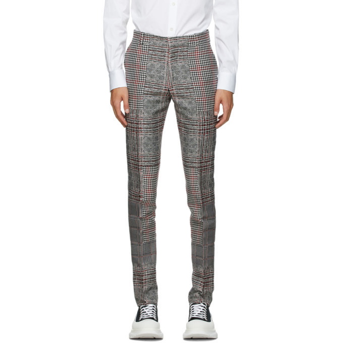 Photo: Alexander McQueen Black and White Prince of Wales Jacquard Trousers