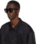 Balenciaga Black Rectangular Squared Sunglasses