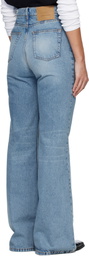 AMI Paris Blue Cotton Flare Fit Jeans