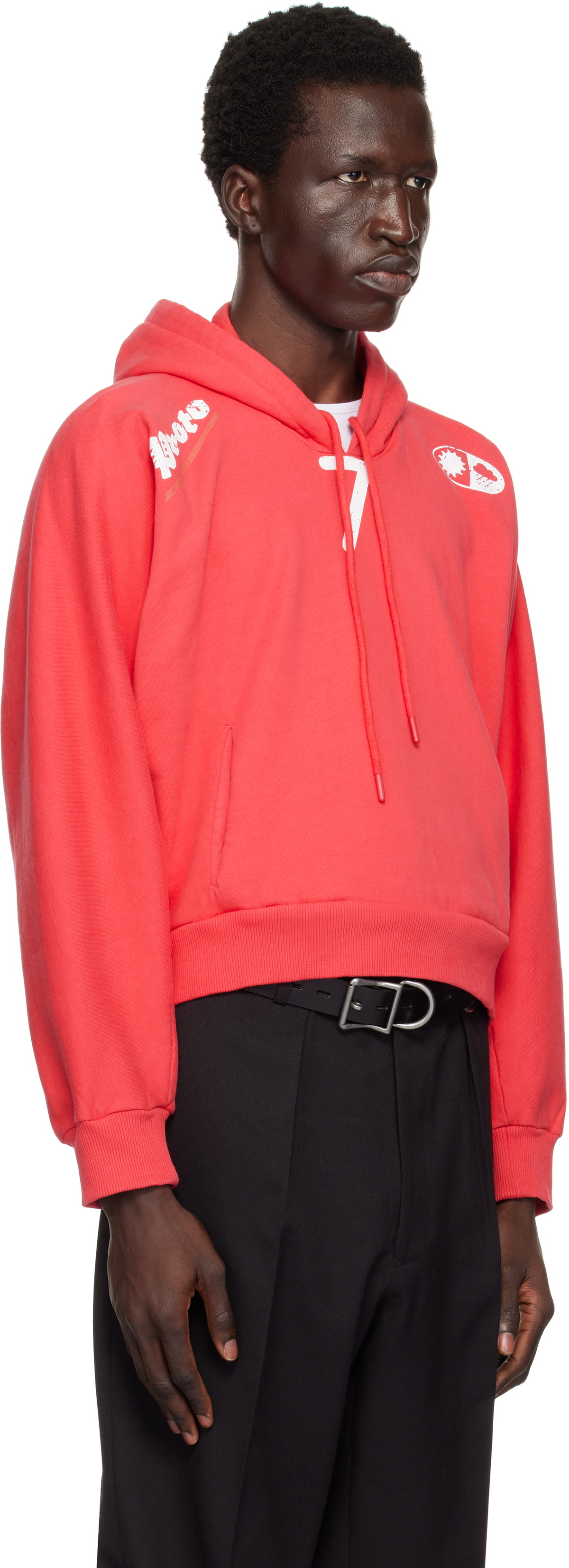 Prototypes Red Moved Neck Hoodie