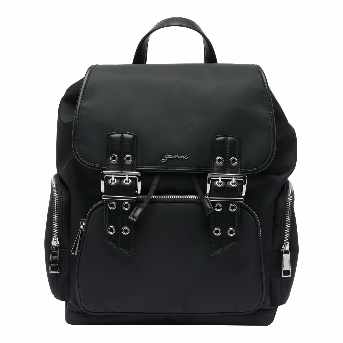 Ganni Ganni Leopard Small Nylon Bucky Backpack
