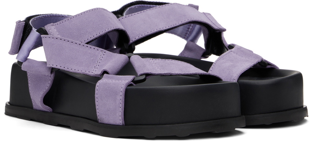 Moschino Purple & Black Sporty Sandals