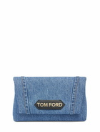 TOM FORD - Mini Denim & Leather Bag W/ Chain