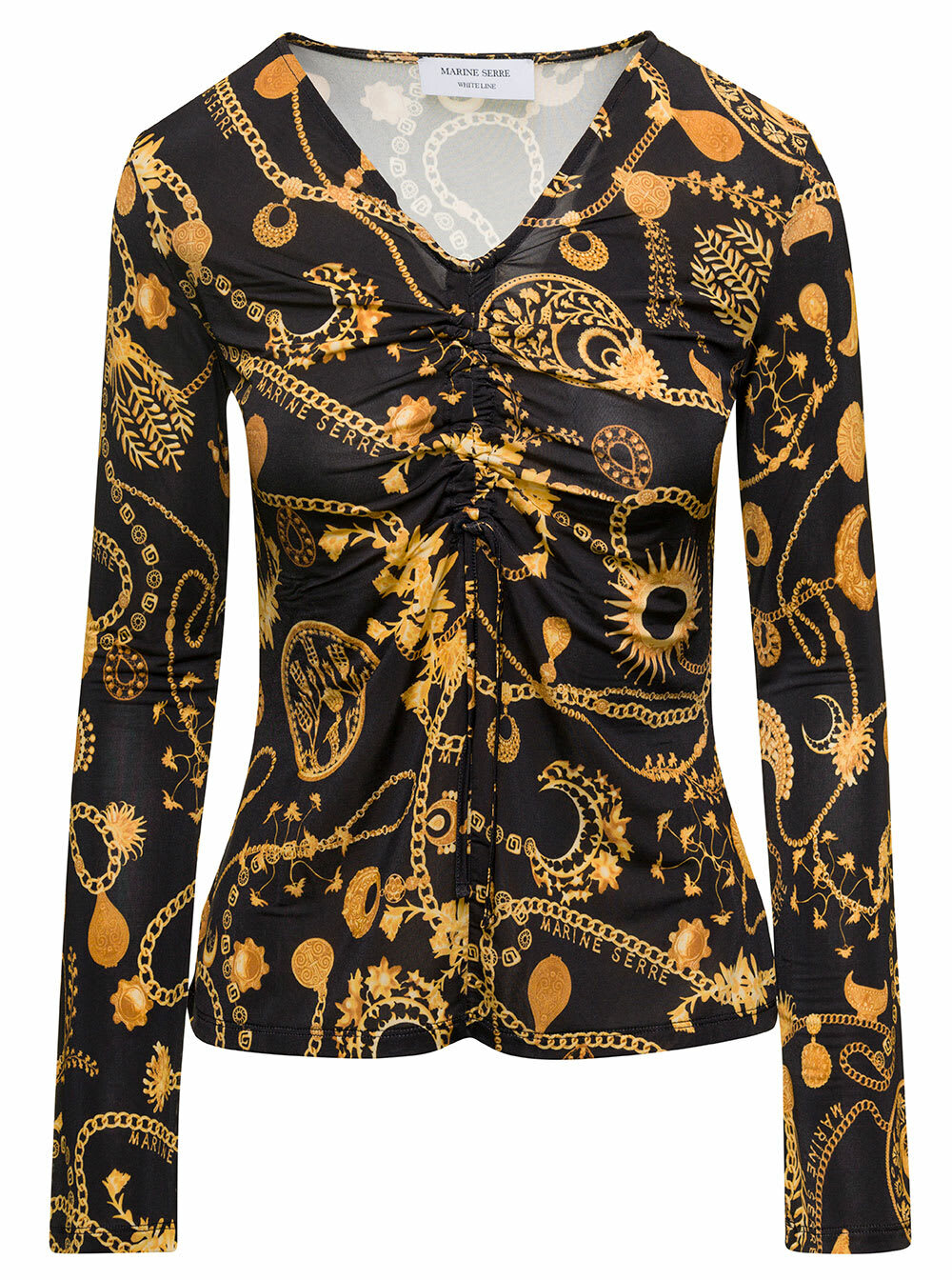 MARINE SERRE - Moon Diamant Jacquard Knit Cardigan Marine Serre