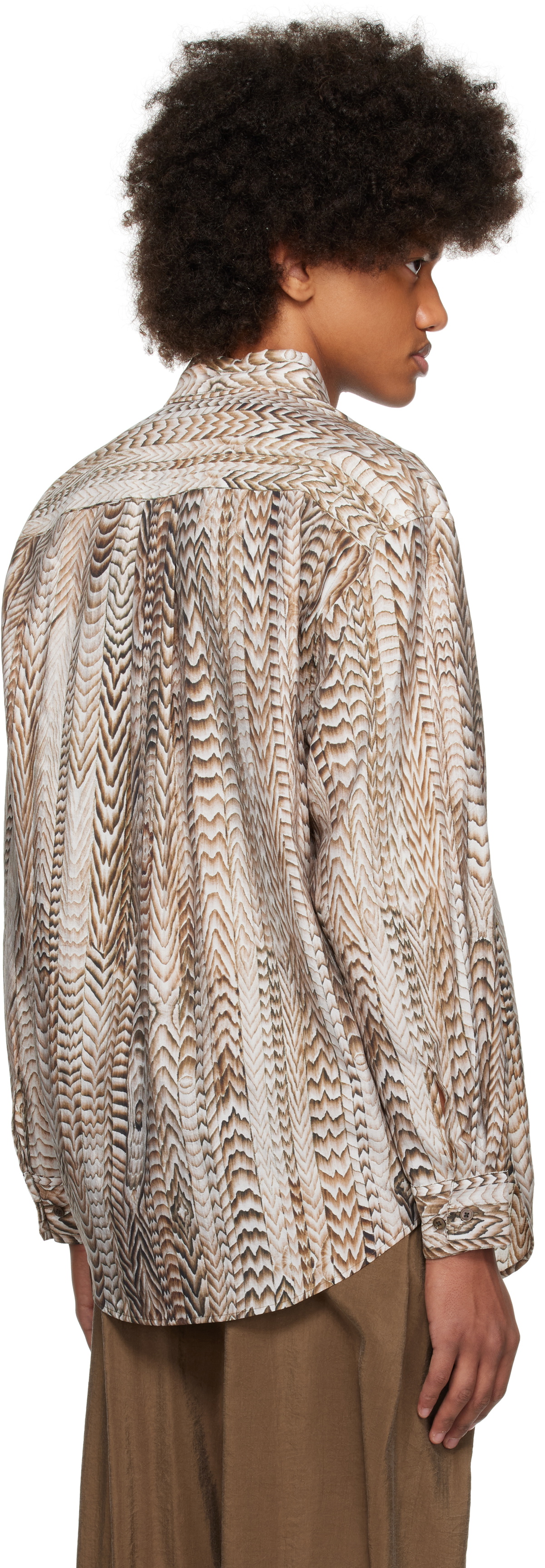 LEMAIRE Brown & Off-White FreelingWaters Edition Printed Shirt Lemaire