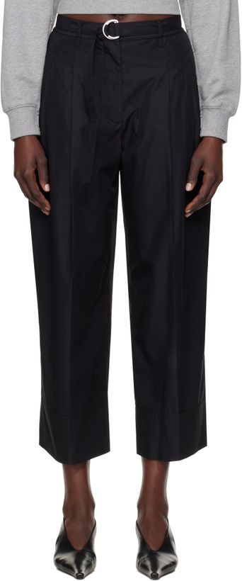 Photo: 3.1 Phillip Lim Black Double Pleat Wide Cropped Trousers