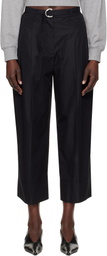 3.1 Phillip Lim Black Double Pleat Wide Cropped Trousers