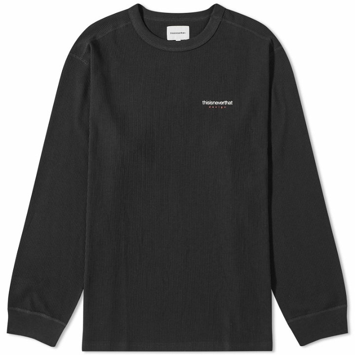 Photo: thisisneverthat Men's Waffle Long Sleeve T-Shirt in Black