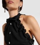 Alessandra Rich Bow-detail wool-blend crêpe minidress