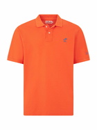 MC2 Saint Barth Man Orange Piquet Polo With St. Barth Logo And Vintage Effect