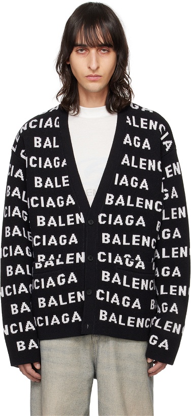 Photo: Balenciaga Black & White Button Cardigan