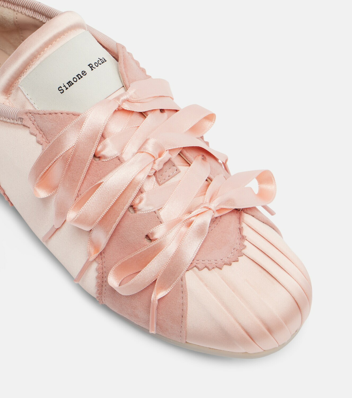Simone Rocha Ballerina Grip satin and suede sneakers