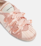 Simone Rocha Ballerina Grip satin and suede sneakers