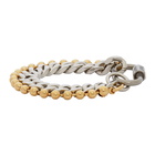 IN GOLD WE TRUST PARIS Silver and Gold Cuban Link Bracelet