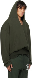 GREG ROSS SSENSE Exclusive Green V-Neck Hoodie