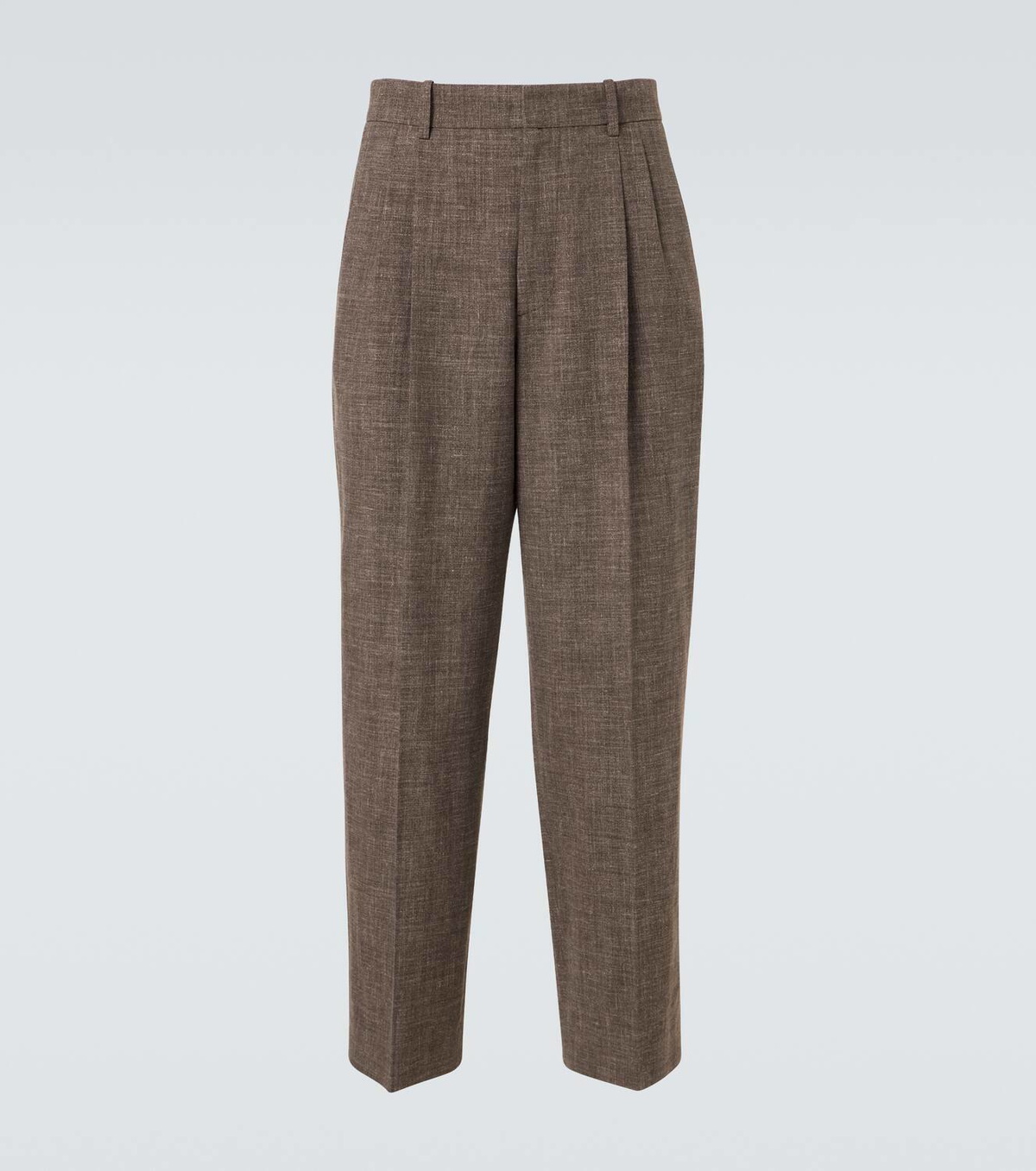 The Row Silas silk, linen, and wool straight pants