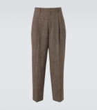 The Row Silas silk, linen, and wool straight pants
