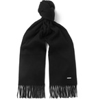 Loro Piana - Fringed Brushed-Cashmere Scarf - Men - Black