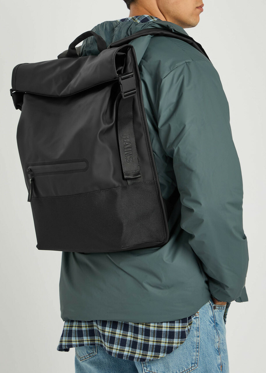Rains Trail Rolltop Backpack - Black - One Size