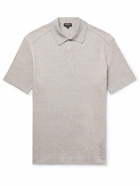 Zegna - Cotton, Linen and Silk-Blend Polo Shirt - Brown