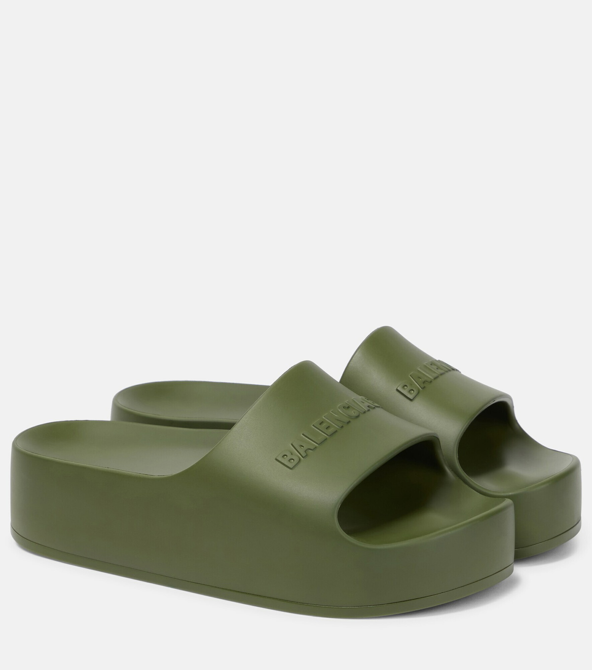 Balenciaga Men's Logo Rubber Pool Slides 42/9 Black | eBay