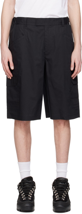 Photo: GR10K Black Poplin Cargo Shorts