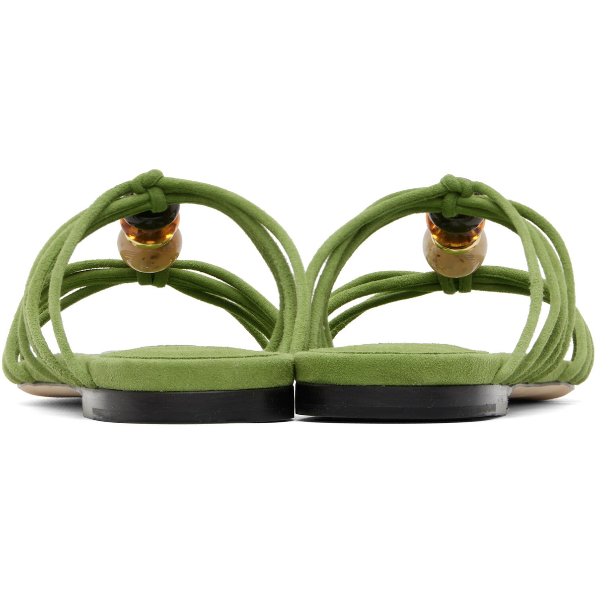 Jimmy Choo Green Lova Mule Flat Sandals