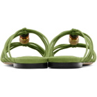 Jimmy Choo Green Lova Mule Flat Sandals