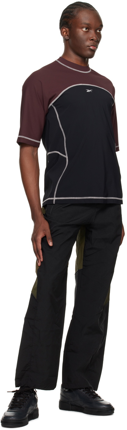 Reebok Classics Burgundy & Black Ribbed Training T-Shirt