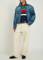 Versace Striped Layered Cotton T-shirt Multicoloured 1