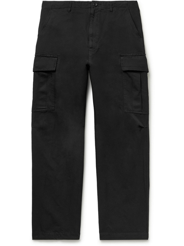 Photo: COMME DES GARÇONS HOMME - Garment-Dyed Twill Cargo Trousers - Black - 3