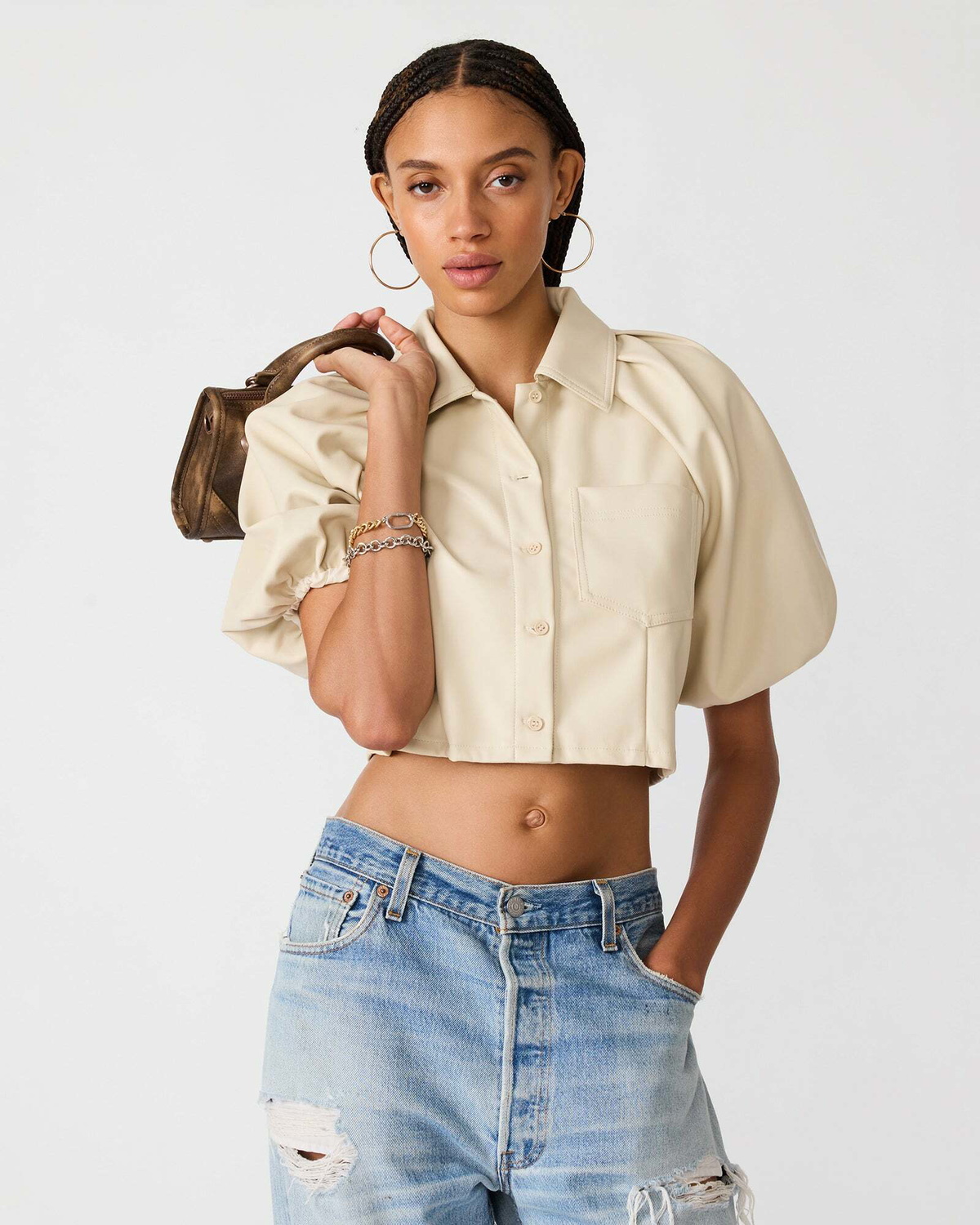 Steve Madden Reece Top in Bone