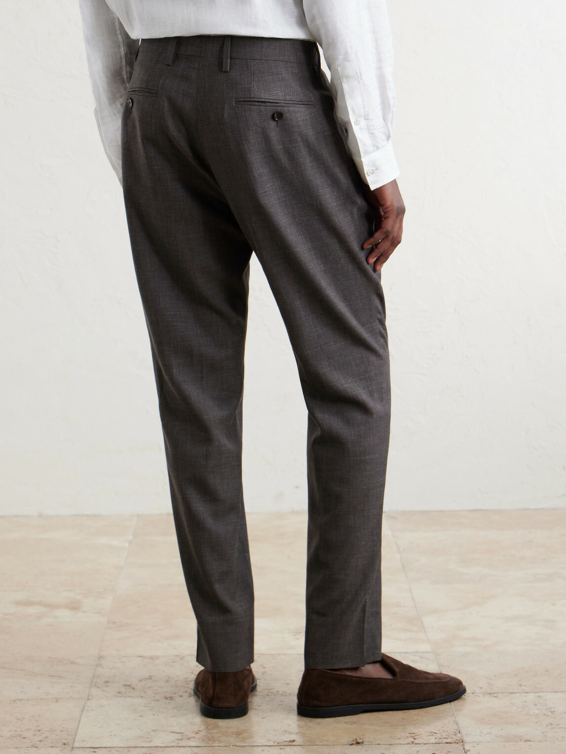 Mr P. - Straight-Leg Pleated Wool, Silk and Linen-Blend Suit Trousers - Brown