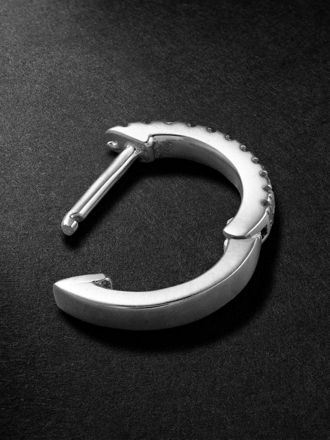 Mateo - White Gold Diamond Single Hoop Earring