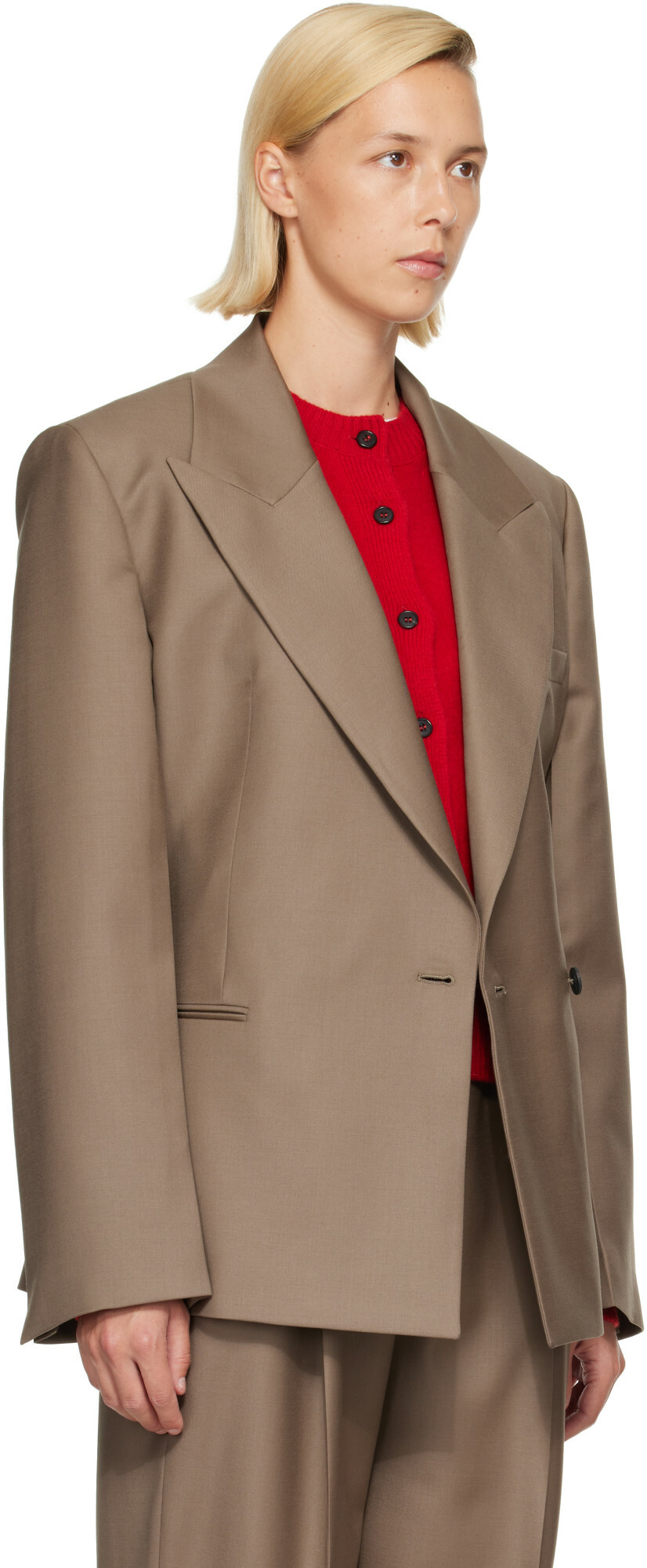 Róhe Taupe Hourglass Shaped Blazer