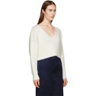 3.1 Phillip Lim White Mohair Cropped Sweater