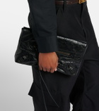 Balenciaga Le City leather clutch